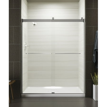 39-in W x 67-in H Sterling 5698-39ADR-G05 Finesse Peak Frameless Pivot Shower Door with Clear Glass Deep Bronze